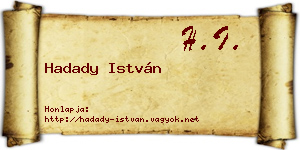 Hadady István névjegykártya